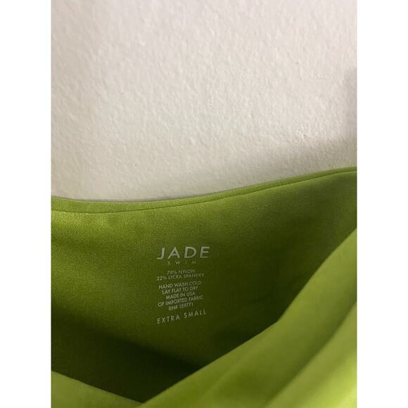 Jade Swim M Sena One Shoulder Cutout One Piece Swimsuit Green Palm Sheen $220 - Picture 7 of 10